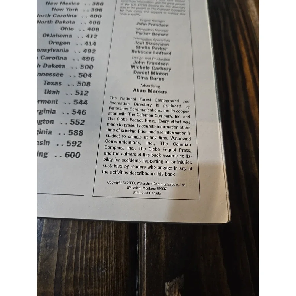 Coleman National Forest Campground &‎ Recreation Directory Second Edition